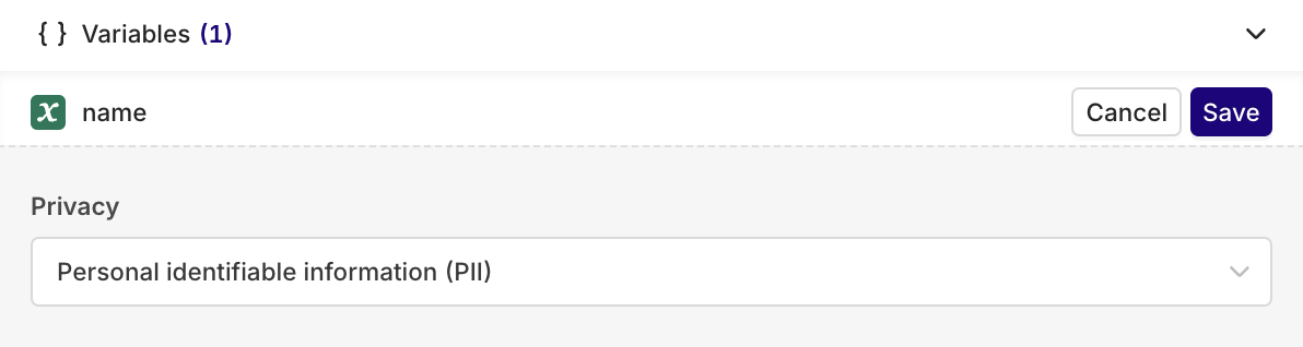 Once deployed, the input value won't be logged within our systems.