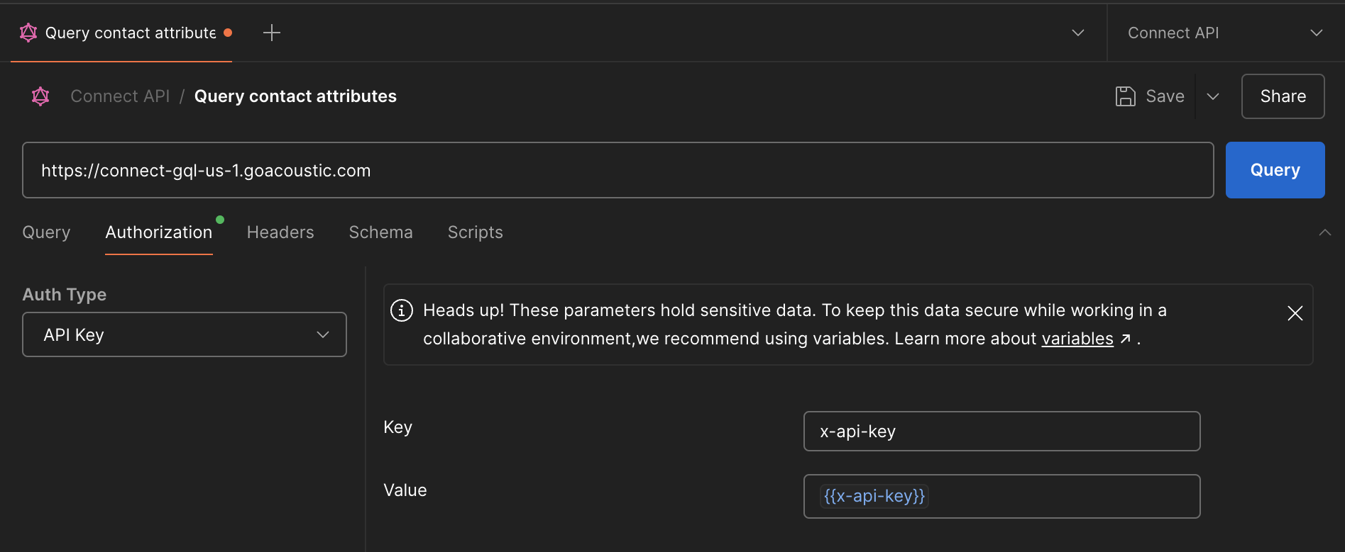 Authorization using API key