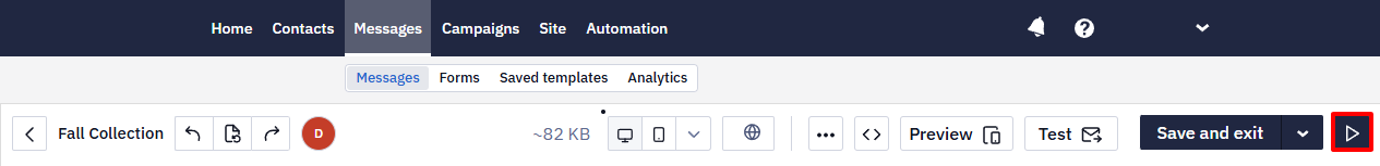 Email Editor Screen