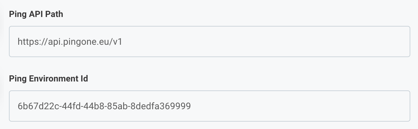 Ping Identity configuration