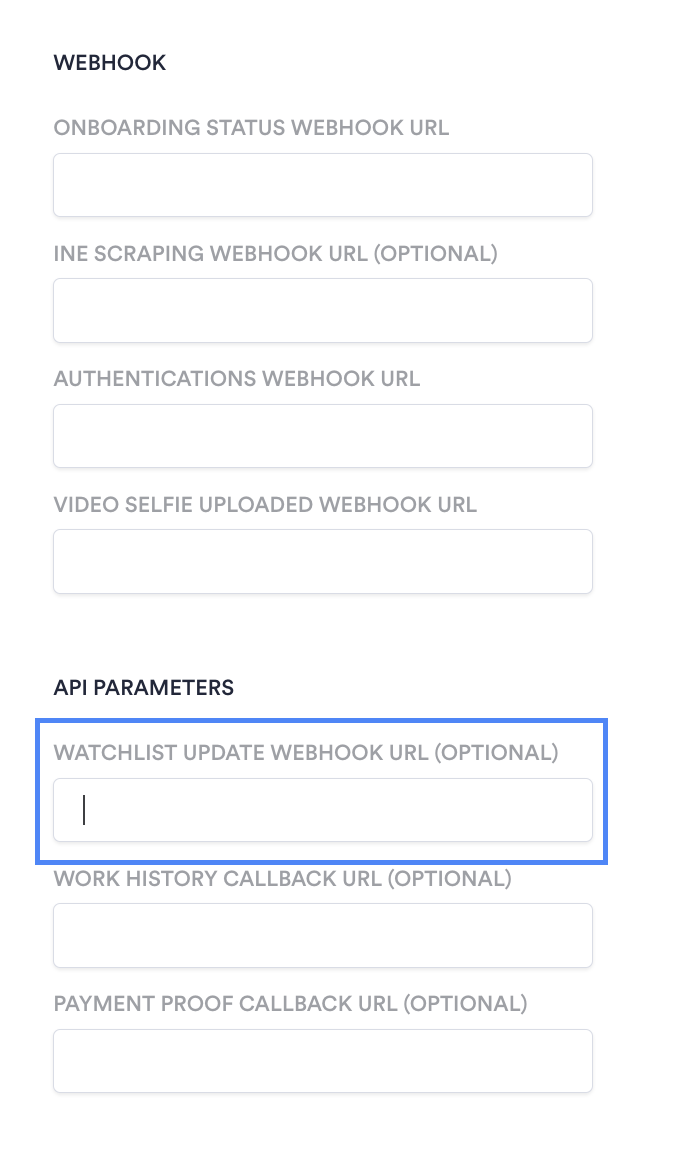 Watchlist webhook url