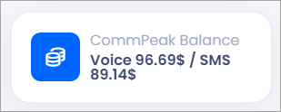 Screenshot of viewing voice and SMS balances