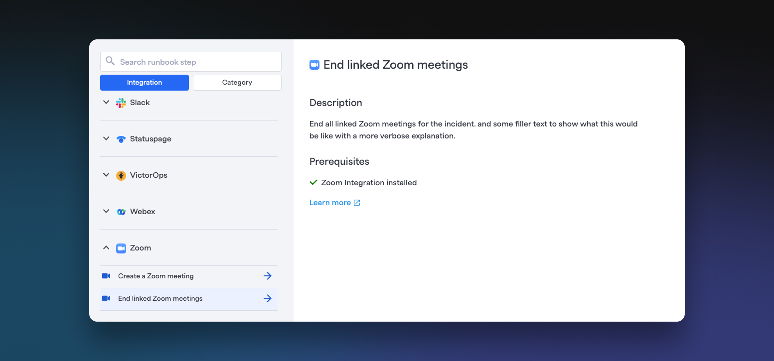 End Linked Zoom Meetings step