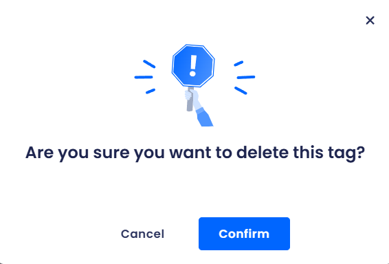 Screemshot of the deleting tags confirmation dialog