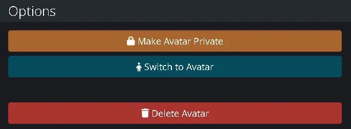 make avatar private button under the Avatar section of the vrchat website