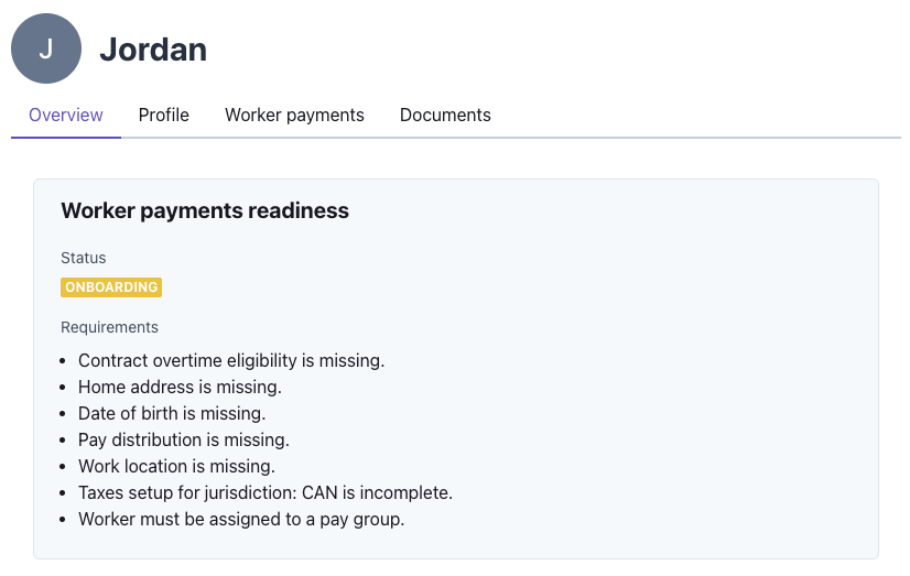 Worker payment readiness in the Salsa Dashboard. It can be found int he worker profile