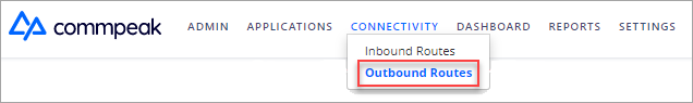 Screenshot of the **Connectivity > Outbound Routes**  tab