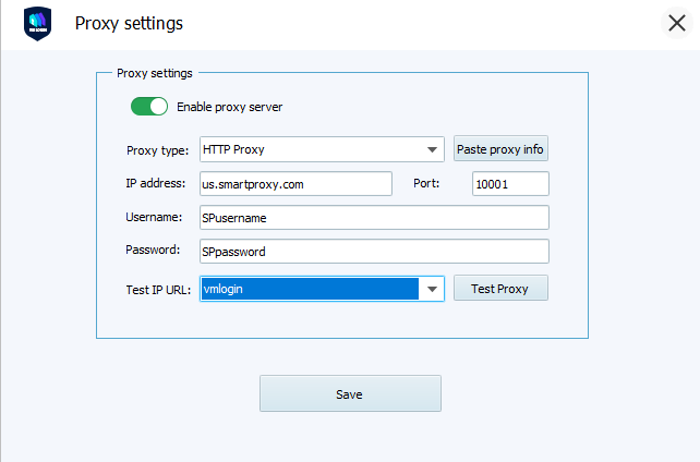 VMLogin – Proxy settings