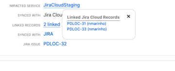 Linked Records field for an incident