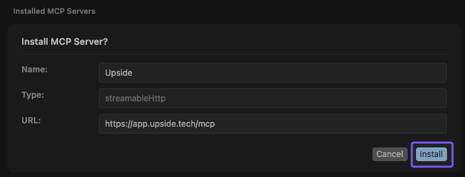 Cursor Install MCP Server prompt