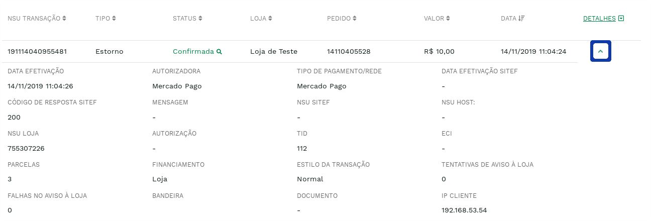 "Detalhes da transação." -no-filter