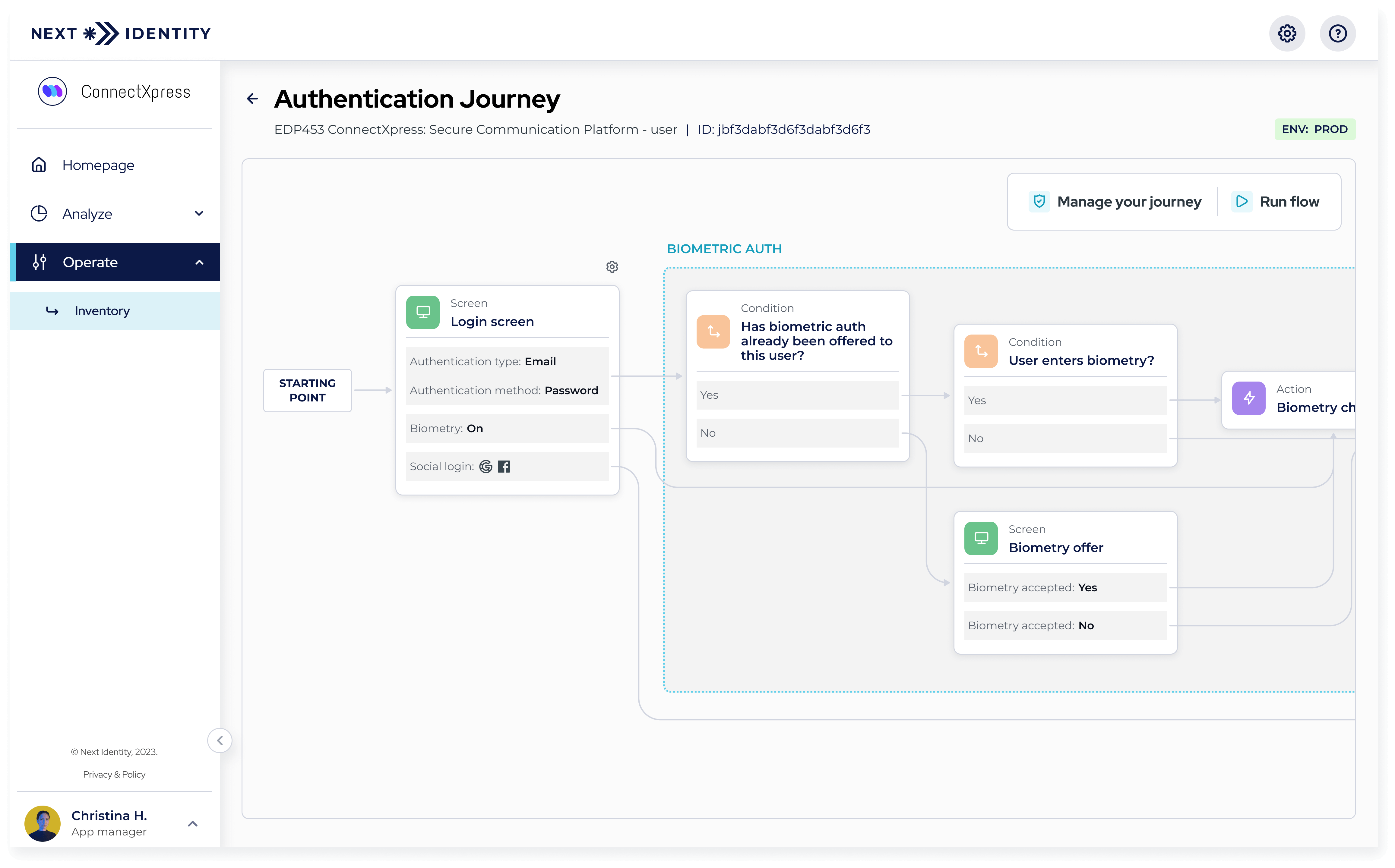 Authentication Journey page