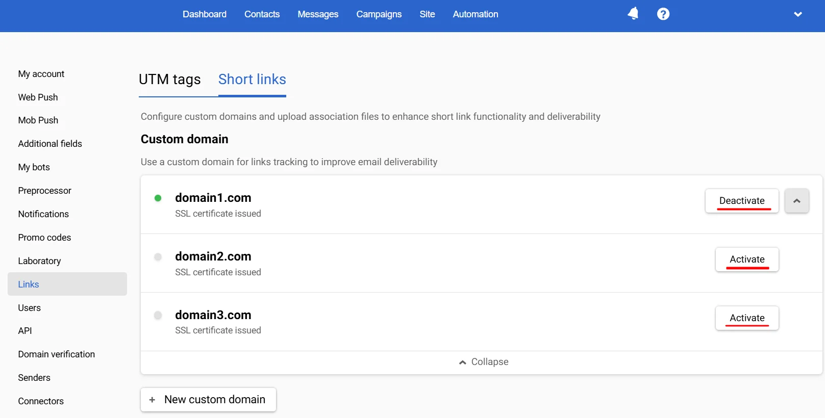 Domain Activating and Deactivating