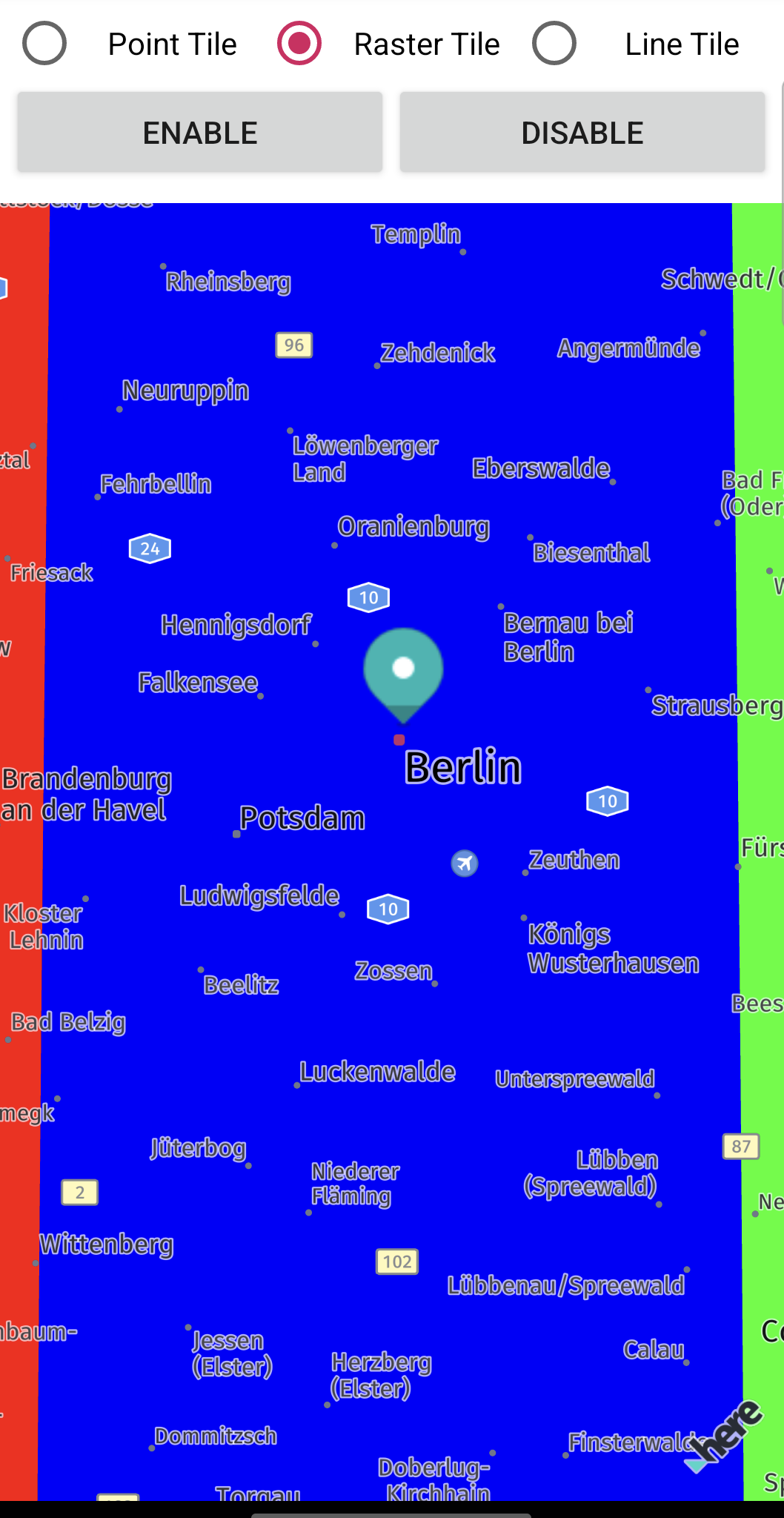 Screenshot: Showing raster tile source.