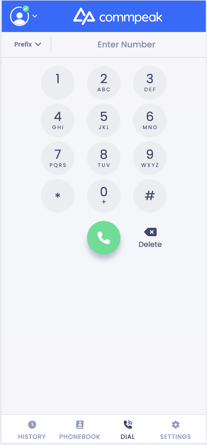Screenshot of the prefix dropdown