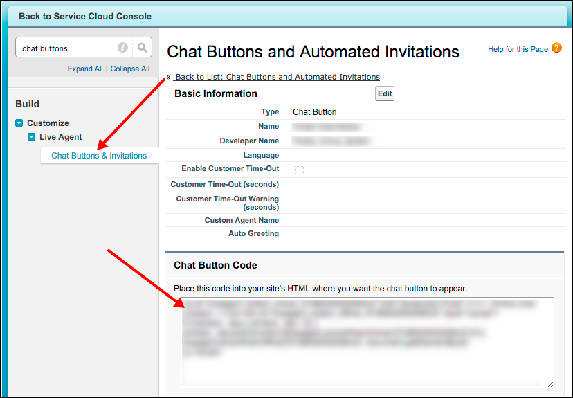 Chat buttons and automated invitations ID