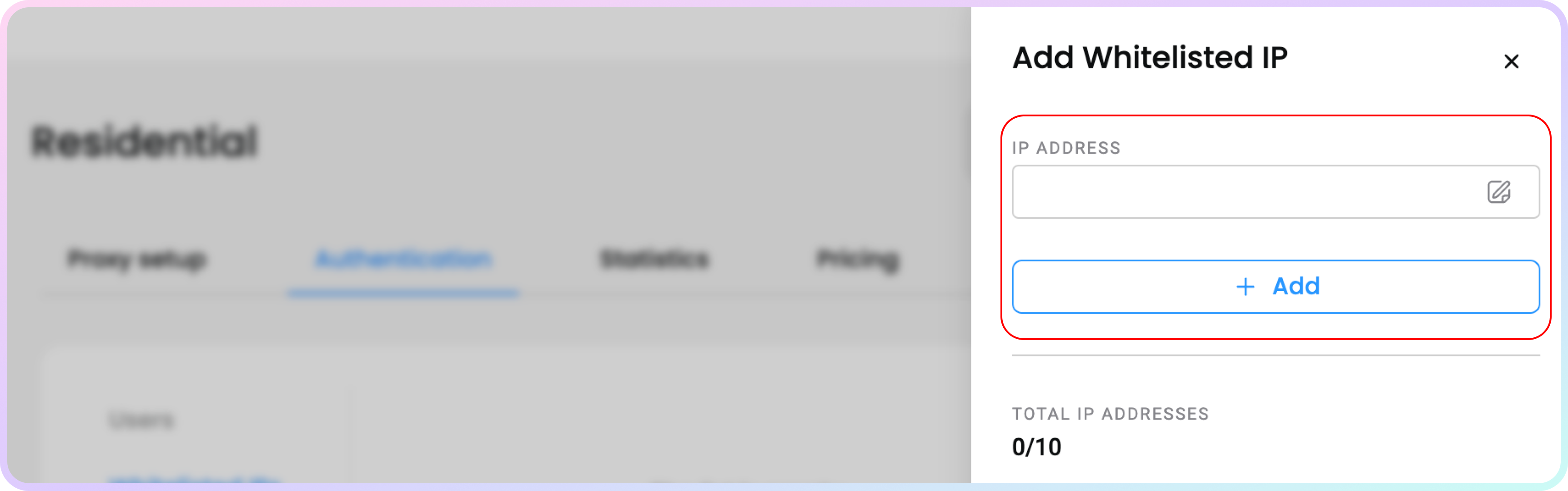 Whitelisting an IP address.