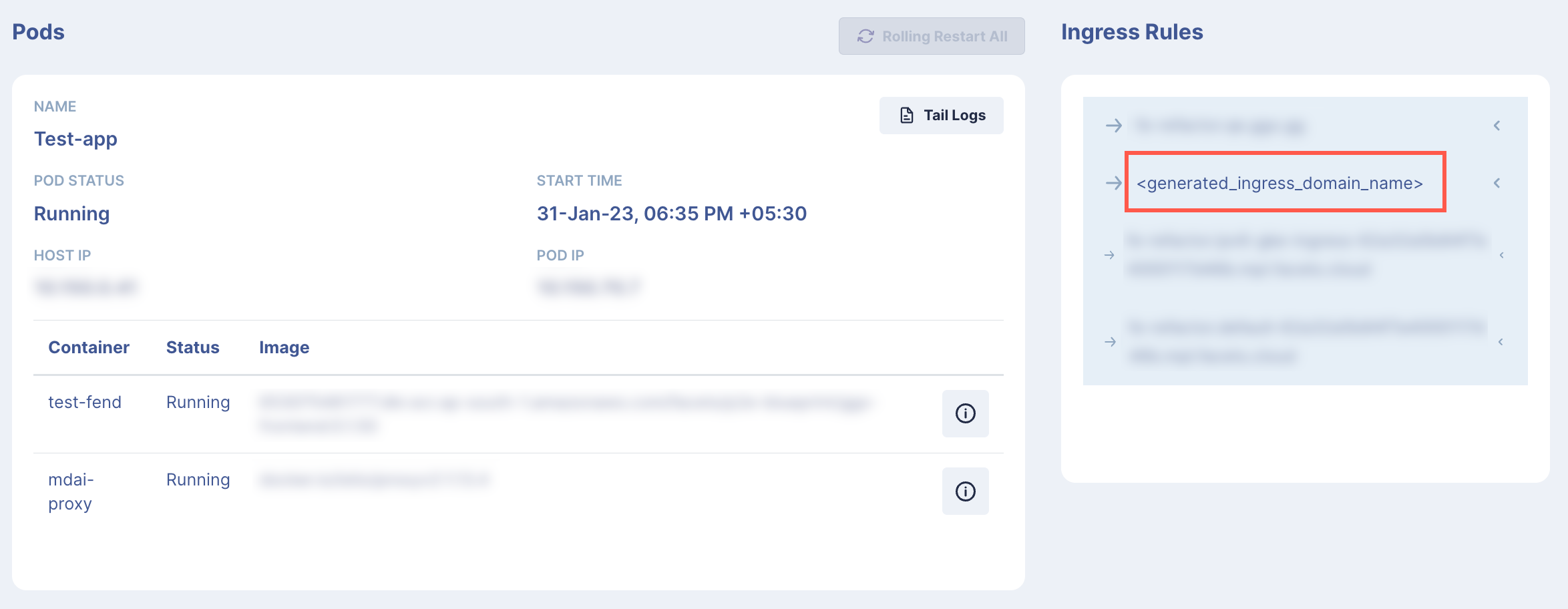 Application Details Screen