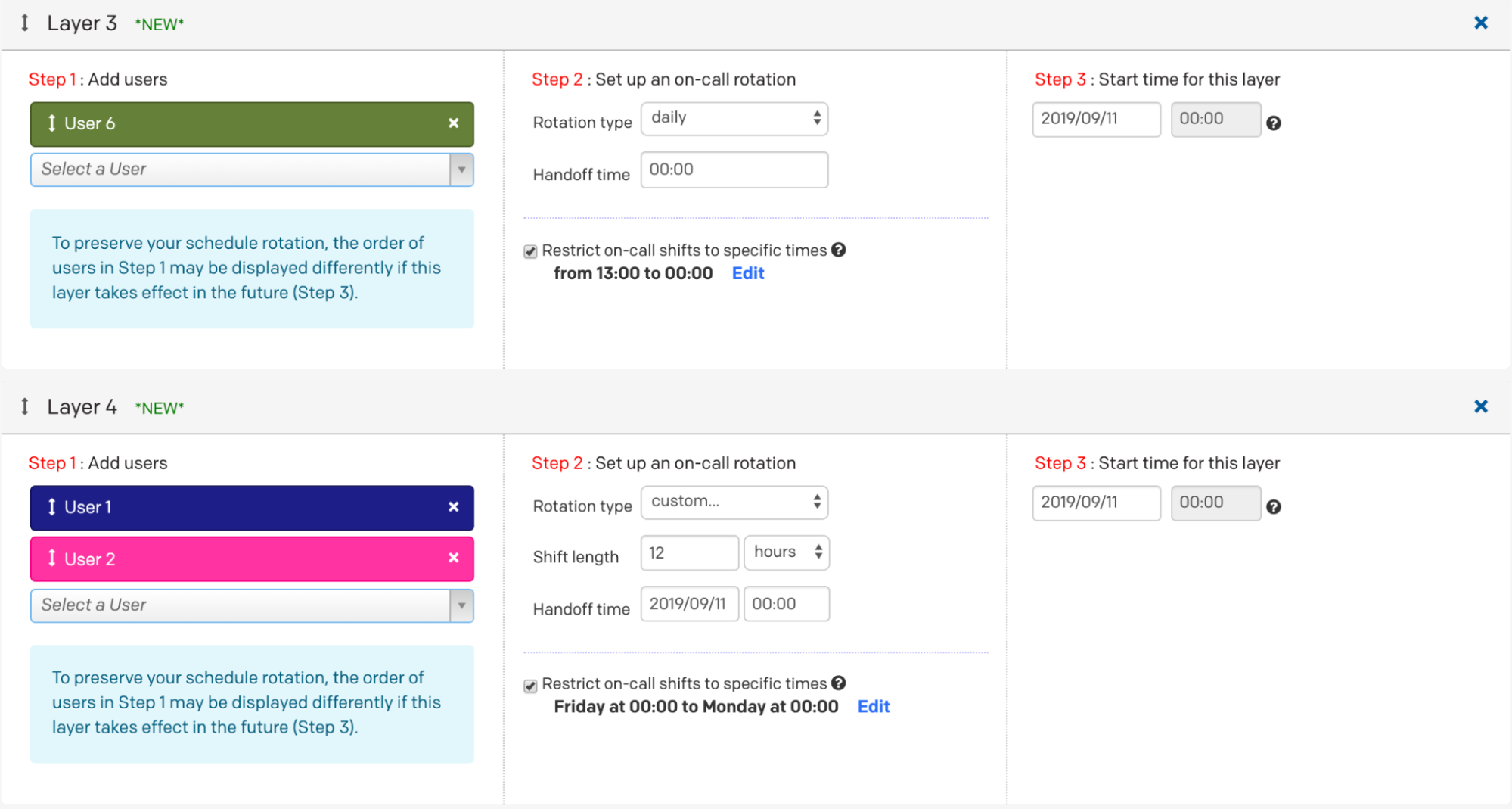 Example 4, layers 3 and 4 alternative