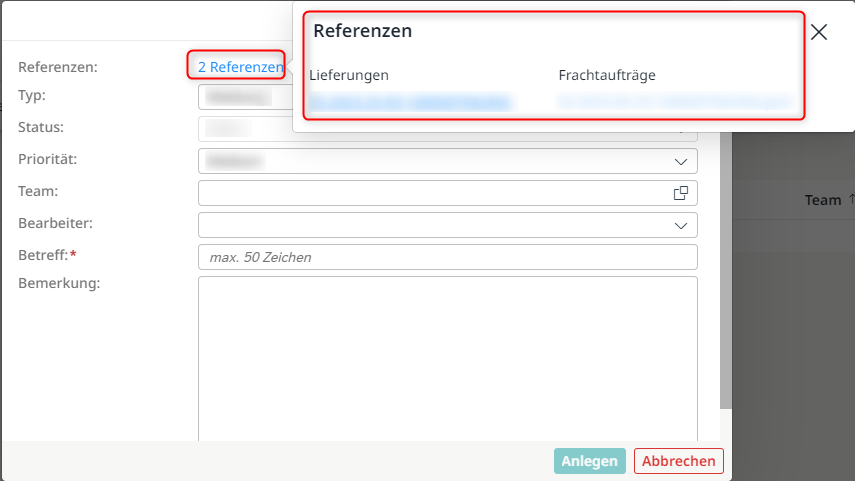 Anzeige der Referenzen als direkte Verlinkung