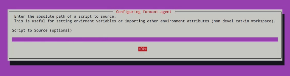 Providing a script for the Formant agent to source before running.