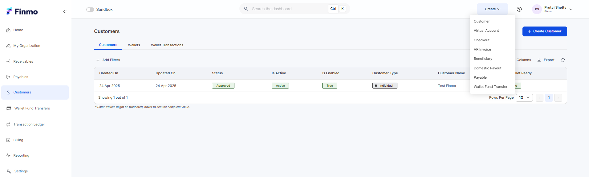 Create Virtual Account