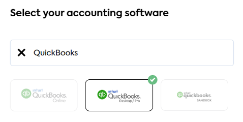 Select your accounting software