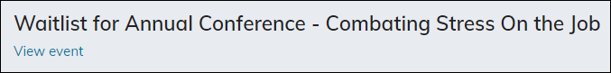 Viewing a Waitlist for Function Title alert example