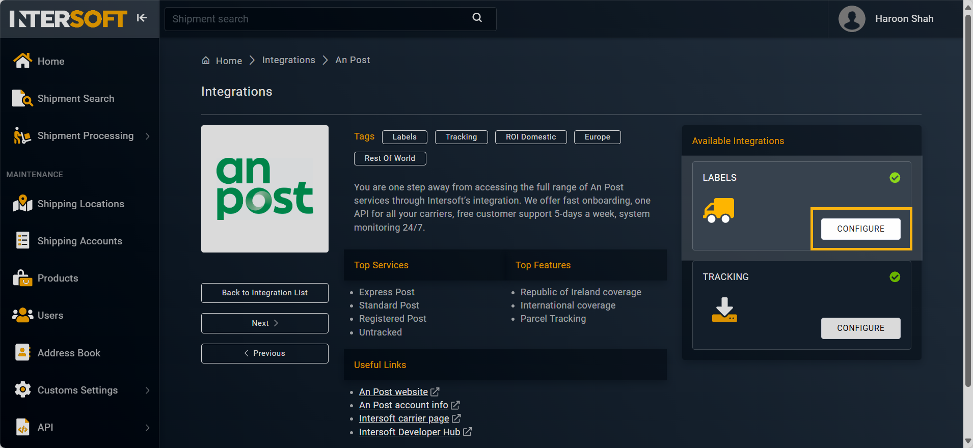 Configuring labels integration