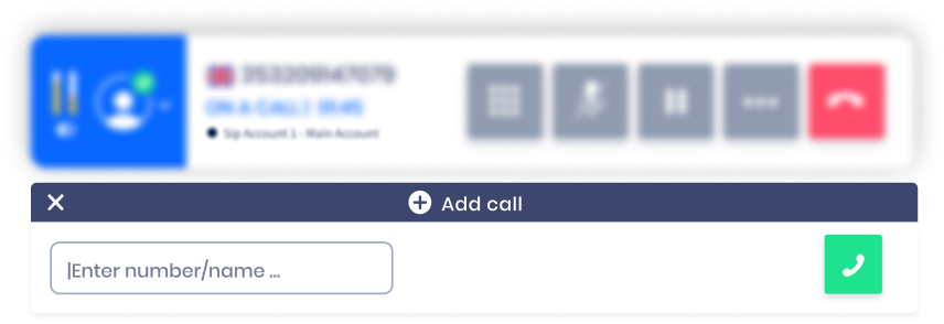 Screenshot of the **Add Call** option: mini mode