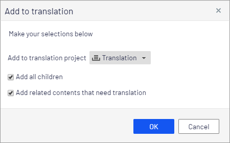 Add to translation dialog box