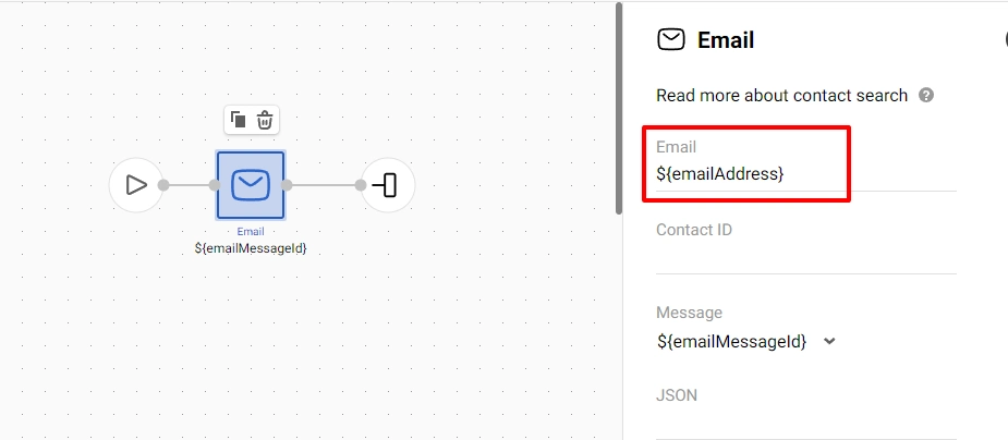 Email block parameters