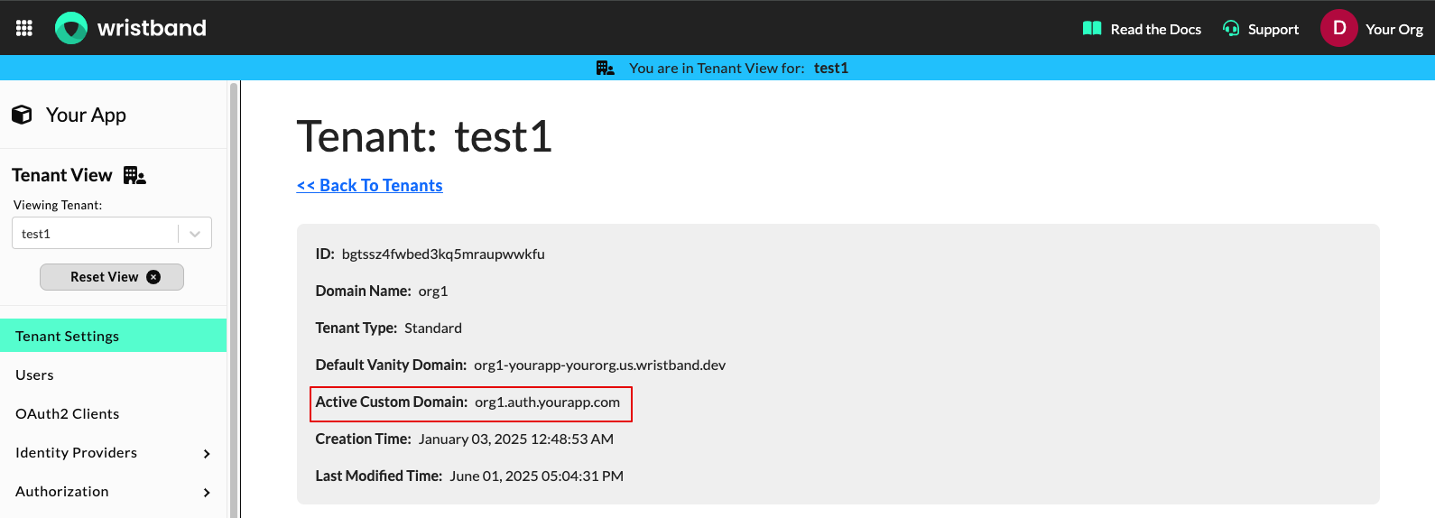 Copy tenant custom domain