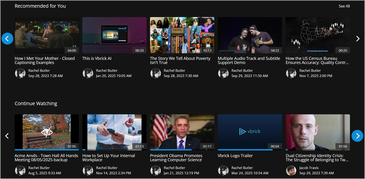 View Videos Video Player Window Features