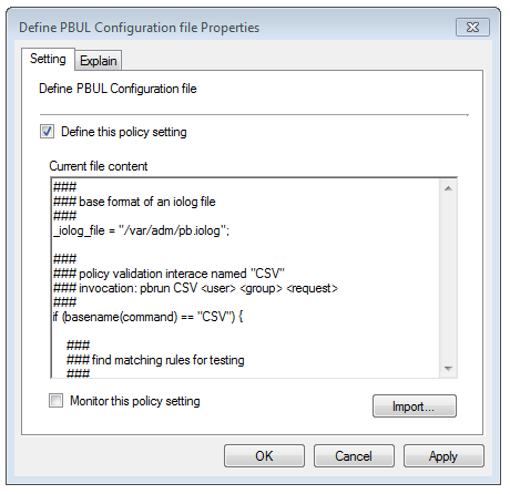 Define PBUL Configuration file Properties]