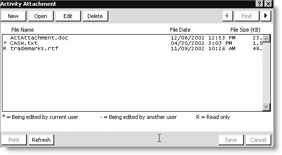 From Customers, select Manage customers, select a customer record, select the Activities-All tab, double-click an activity, click Attachment