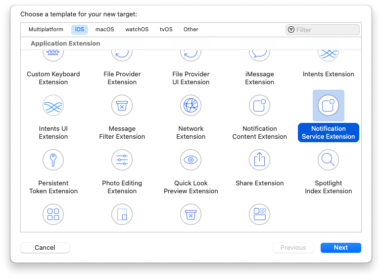 iOS SDK - Add a Notification Service Extension.png