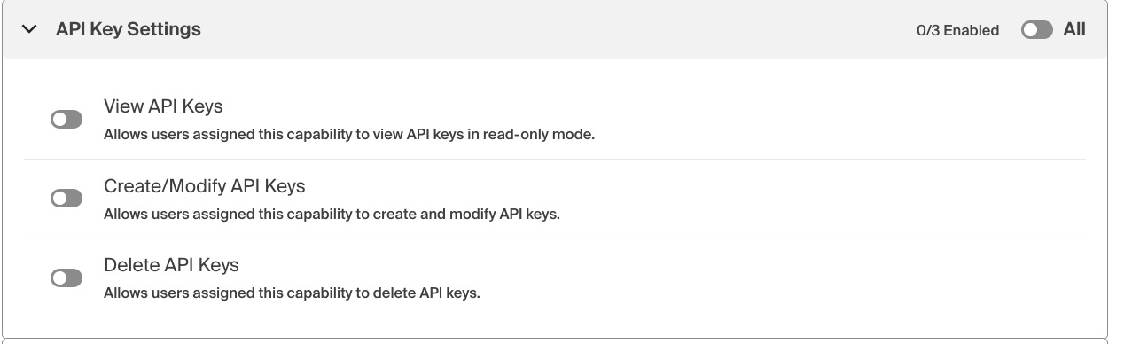 Role API keys