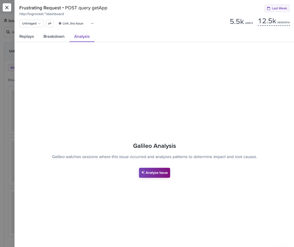 Issue Analyzer empty state