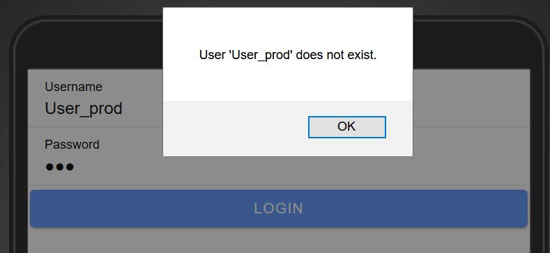 **User_prod** does not exist