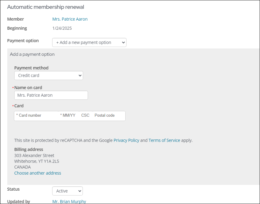 Adding a Description to the Payment Option Manager content item
