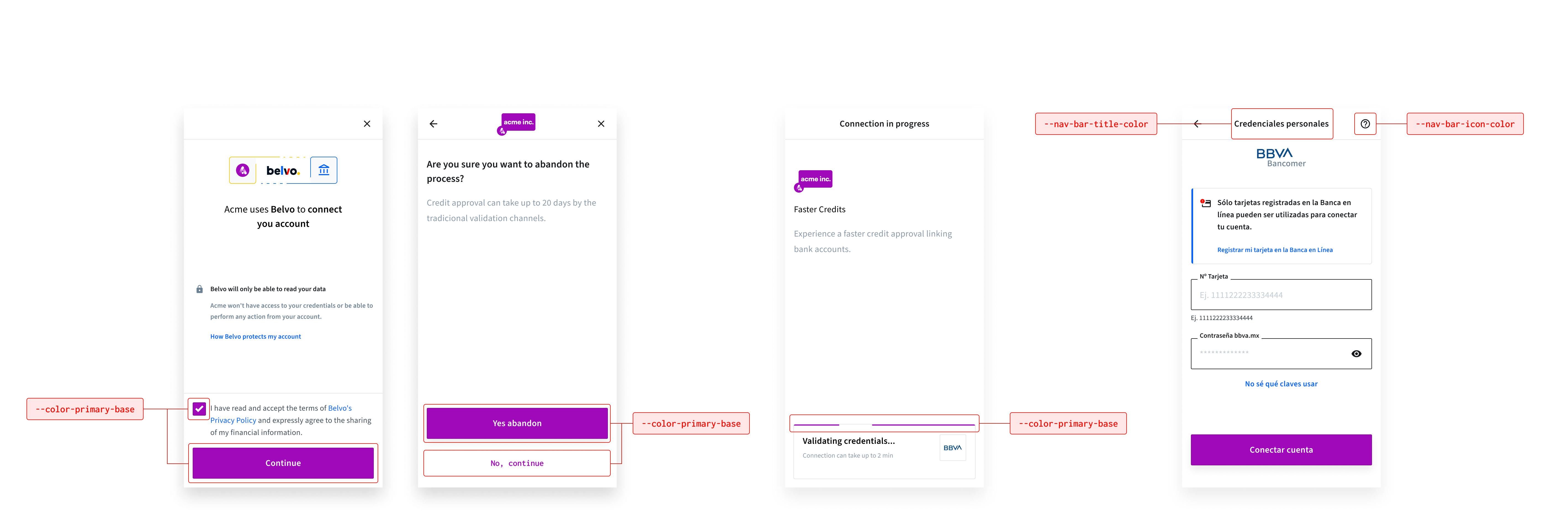 Example with custom color configuration (multi-region widget)