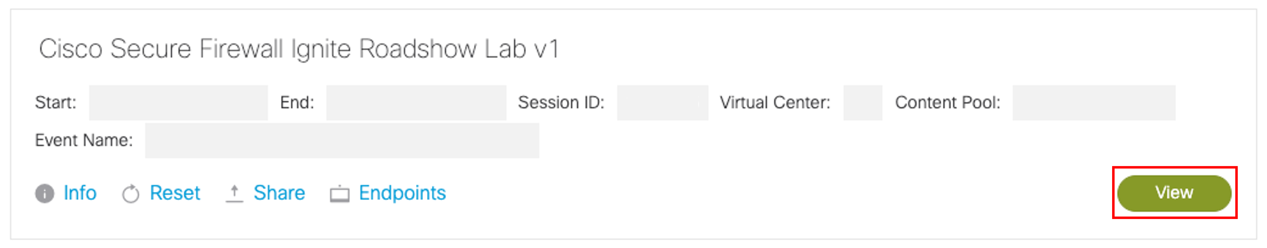 Figure 2: dCloud Session