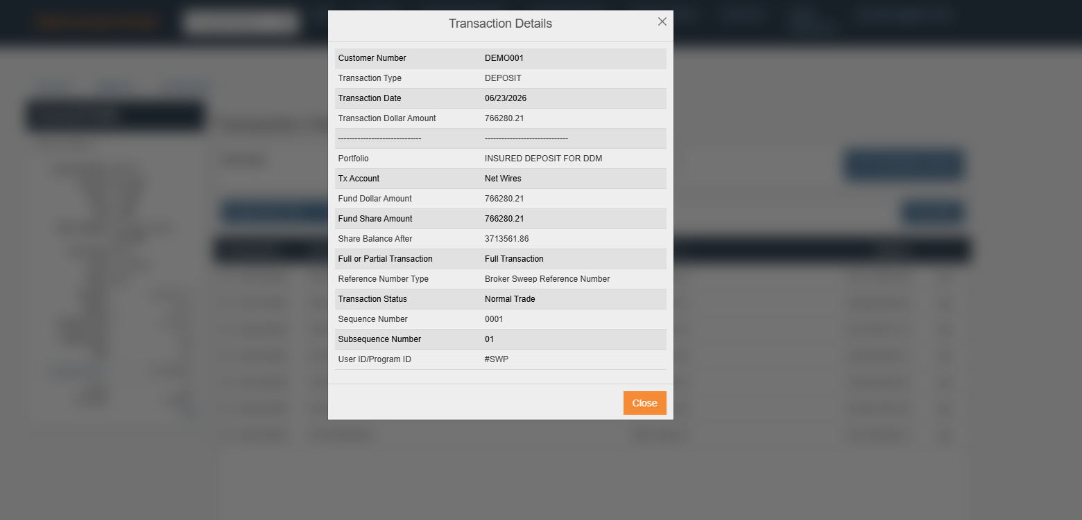 Transaction History - Transaction Details