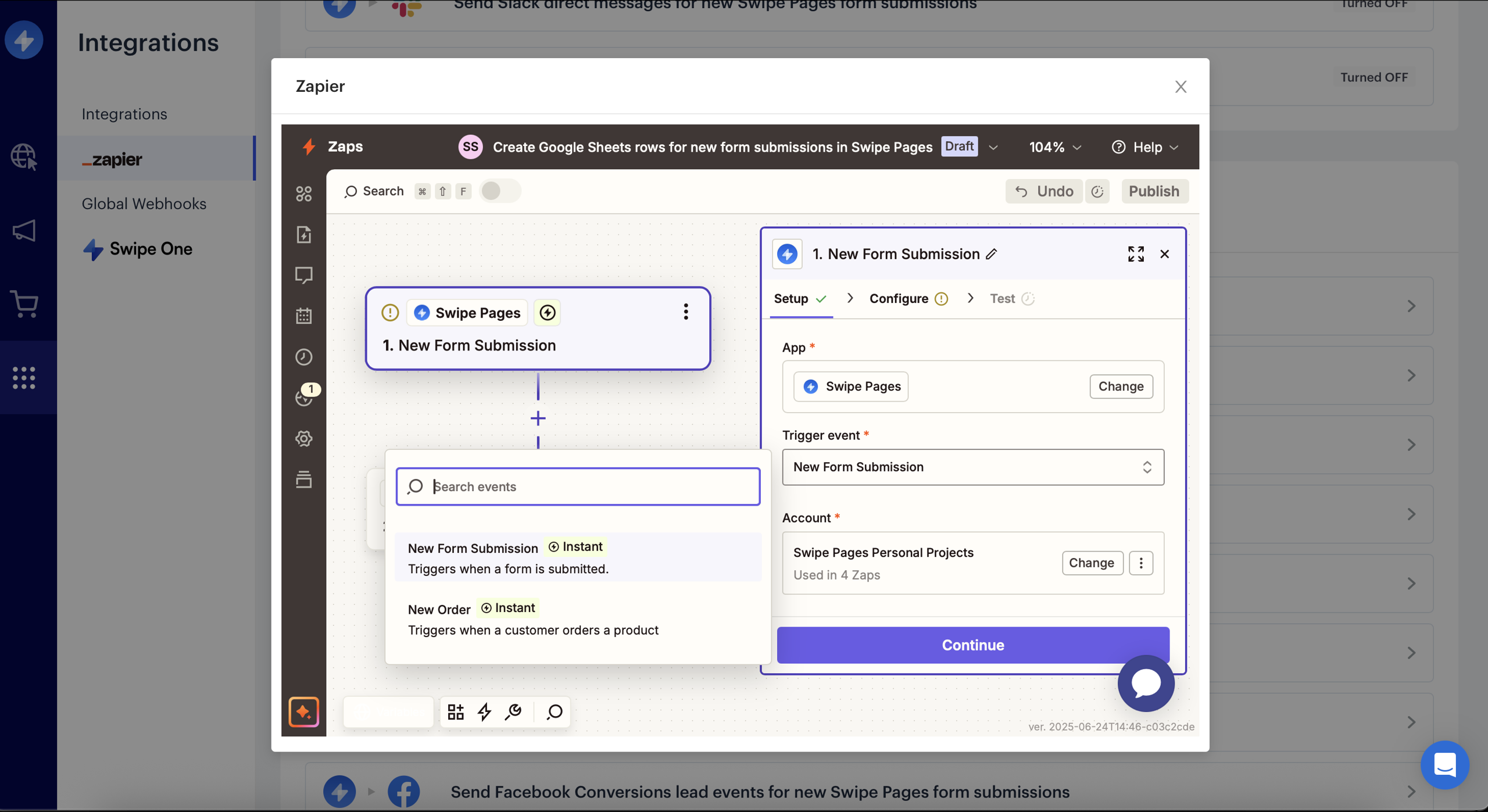 Set Up Swipe Pages Trigger