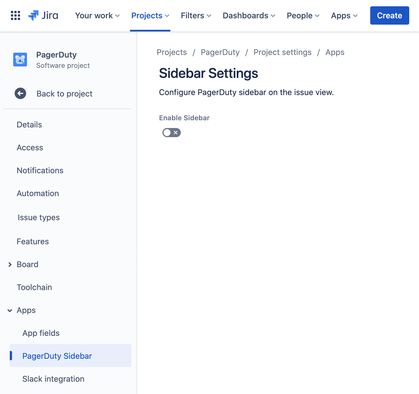 Configure PagerDuty sidebar