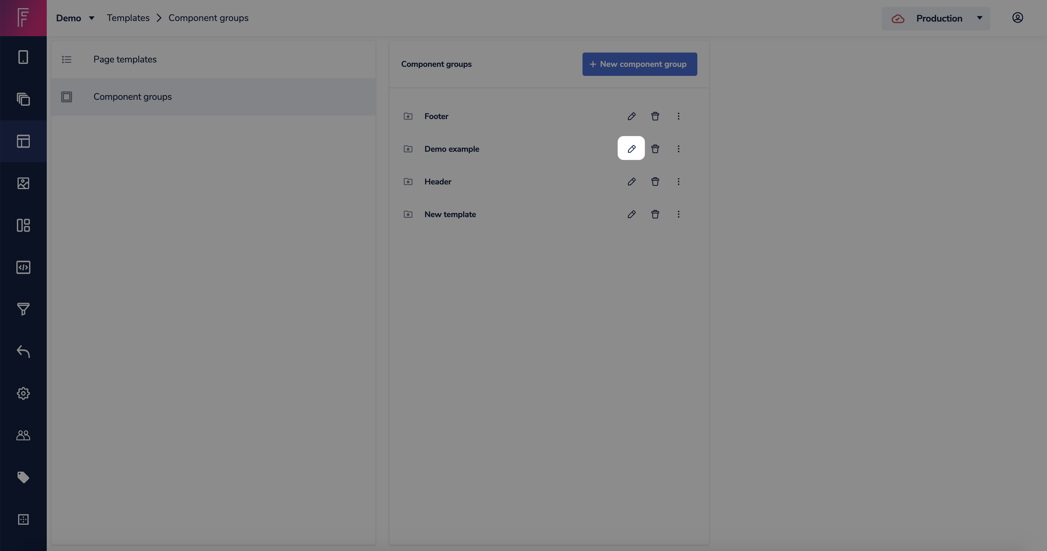 Creating a component group