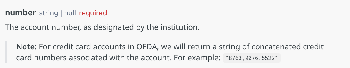 Updated description for OFDA credit card accounts