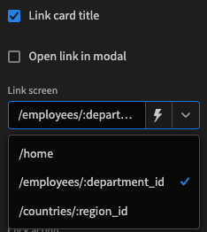 Linking the card title to the employees screen