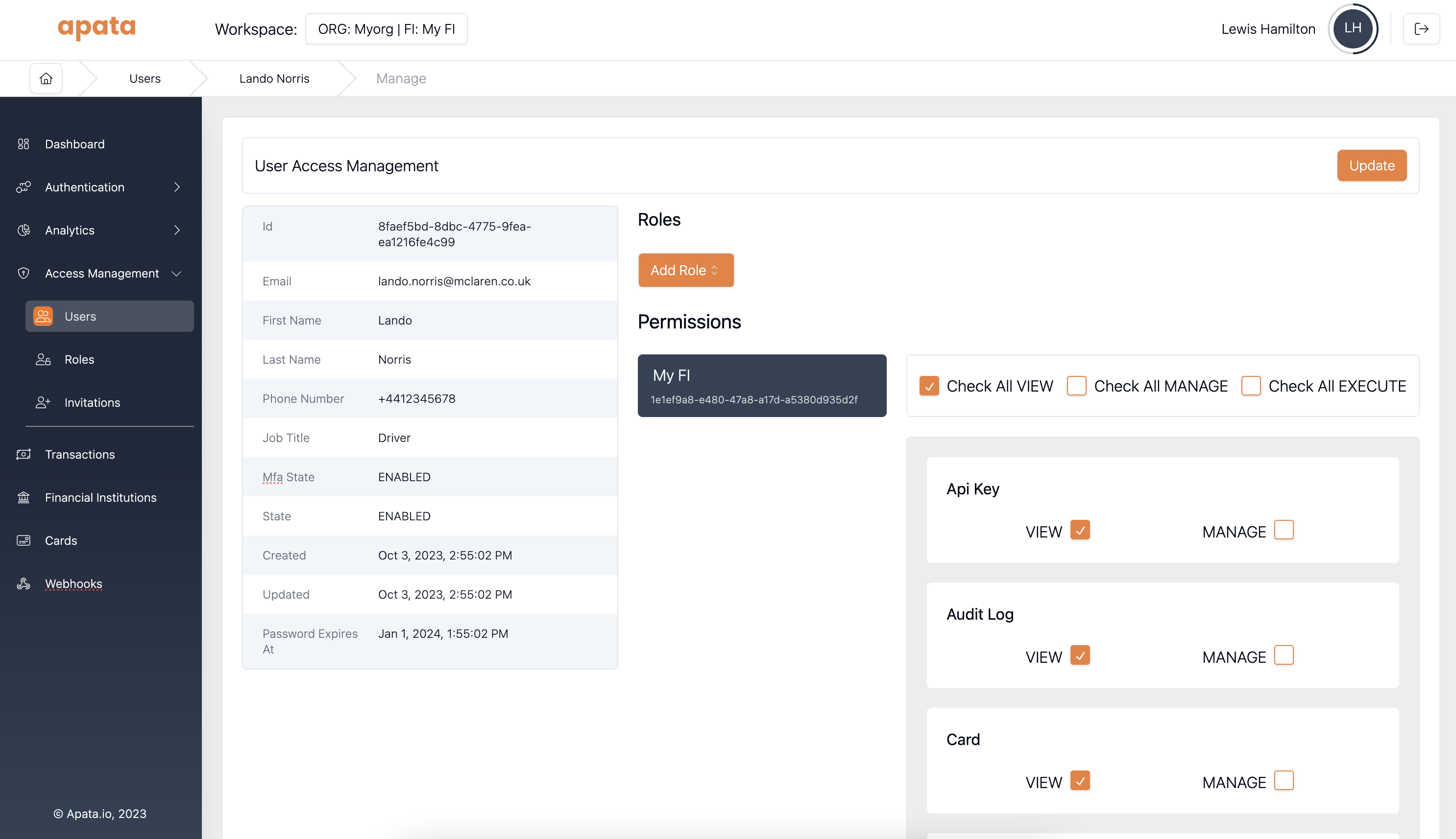 FI-level permissions